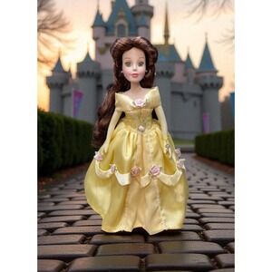 Disney Princess 2002 Brass Key Belle Porcelain Keepsake Doll 15"